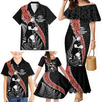 New Zealand Maori Rugby Player Family Matching Mermaid Dress and Hawaiian Shirt Maori and Silver Fern Half Style
