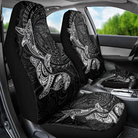 Hawaiian Monk Seal and Whale Car Seat Cover Kakau Tribal Pattern Grayscale LT03 - Polynesian Pride