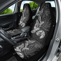 Hawaiian Monk Seal and Whale Car Seat Cover Kakau Tribal Pattern Grayscale LT03 - Polynesian Pride