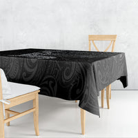 Hawaiian Monk Seal and Whale Tablecloth Kakau Tribal Pattern Grayscale LT03 - Polynesian Pride