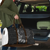 Hawaiian Monk Seal and Whale Travel Bag Kakau Tribal Pattern Grayscale LT03 - Polynesian Pride