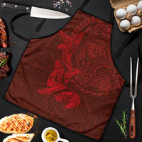 Hawaiian Monk Seal and Whale Apron Kakau Tribal Pattern Red Color LT03 Red - Polynesian Pride