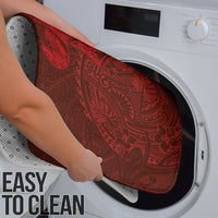 Hawaiian Monk Seal and Whale Bathroom Set Kakau Tribal Pattern Red Color LT03 - Polynesian Pride