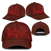 Hawaiian Monk Seal and Whale Classic Cap Kakau Tribal Pattern Red Color LT03 - Polynesian Pride