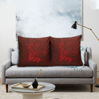 Hawaiian Monk Seal and Whale Pillow Cover Kakau Tribal Pattern Red Color LT03 - Polynesian Pride
