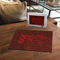 Hawaiian Monk Seal and Whale Puzzle Kakau Tribal Pattern Red Color LT03 - Polynesian Pride