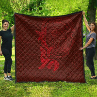 Hawaiian Monk Seal and Whale Quilt Kakau Tribal Pattern Red Color LT03 - Polynesian Pride