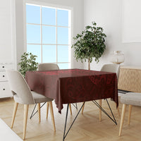 Hawaiian Monk Seal and Whale Tablecloth Kakau Tribal Pattern Red Color LT03 - Polynesian Pride