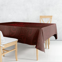 Hawaiian Monk Seal and Whale Tablecloth Kakau Tribal Pattern Red Color LT03 - Polynesian Pride