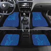 Hawaiian Monk Seal and Whale Car Mats Kakau Tribal Pattern Blue Color LT03 Set 4pcs Blue - Polynesian Pride