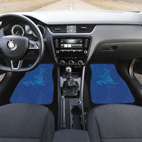 Hawaiian Monk Seal and Whale Car Mats Kakau Tribal Pattern Blue Color LT03 Set 2pcs - Front Blue - Polynesian Pride