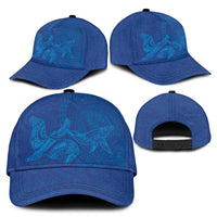 Hawaiian Monk Seal and Whale Classic Cap Kakau Tribal Pattern Blue Color LT03 - Polynesian Pride