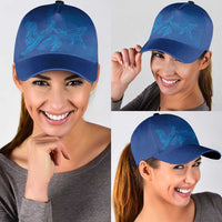 Hawaiian Monk Seal and Whale Classic Cap Kakau Tribal Pattern Blue Color LT03 - Polynesian Pride