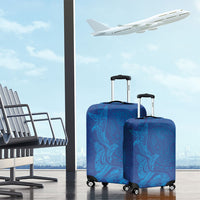 Hawaiian Monk Seal and Whale Luggage Cover Kakau Tribal Pattern Blue Color LT03 - Polynesian Pride