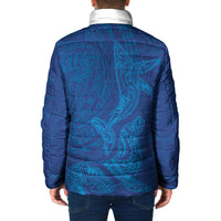 Hawaiian Monk Seal and Whale Padded Jacket Kakau Tribal Pattern Blue Color LT03 - Polynesian Pride