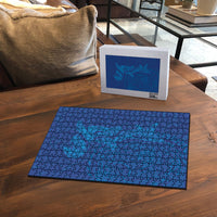 Hawaiian Monk Seal and Whale Puzzle Kakau Tribal Pattern Blue Color LT03 - Polynesian Pride