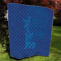 Hawaiian Monk Seal and Whale Quilt Kakau Tribal Pattern Blue Color LT03 - Polynesian Pride