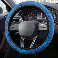 Hawaiian Monk Seal and Whale Steering Wheel Cover Kakau Tribal Pattern Blue Color LT03 - Polynesian Pride