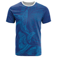 Hawaiian Monk Seal and Whale T Shirt Kakau Tribal Pattern Blue Color LT03 Blue - Polynesian Pride