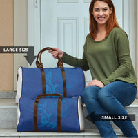 Hawaiian Monk Seal and Whale Travel Bag Kakau Tribal Pattern Blue Color LT03 - Polynesian Pride
