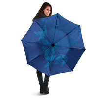 Hawaiian Monk Seal and Whale Umbrella Kakau Tribal Pattern Blue Color LT03 - Polynesian Pride