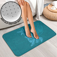 Hawaiian Monk Seal and Whale Bathroom Set Kakau Tribal Pattern Teal Color LT03 - Polynesian Pride