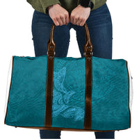 Hawaiian Monk Seal and Whale Travel Bag Kakau Tribal Pattern Teal Color LT03 Teal - Polynesian Pride