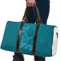 Hawaiian Monk Seal and Whale Travel Bag Kakau Tribal Pattern Teal Color LT03 - Polynesian Pride