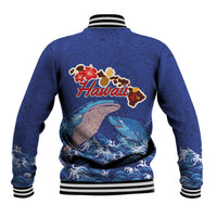 Hawaiian Sea Animals Baseball Jacket Whales Shark and Turtle Guardians with Tribal Pattern LT03 - Polynesian Pride