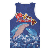 Hawaiian Sea Animals Basketball Jersey Whales Shark and Turtle Guardians with Tribal Pattern LT03 - Polynesian Pride