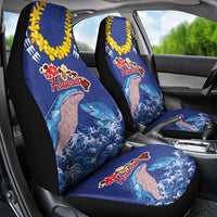 Hawaiian Sea Animals Car Seat Cover Whales Shark and Turtle Guardians with Tribal Pattern LT03 - Polynesian Pride