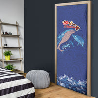 Hawaiian Sea Animals Door Cover Whales Shark and Turtle Guardians with Tribal Pattern LT03 - Polynesian Pride