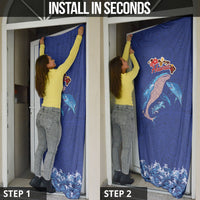 Hawaiian Sea Animals Door Cover Whales Shark and Turtle Guardians with Tribal Pattern LT03 - Polynesian Pride