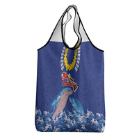 Hawaiian Sea Animals Grocery Bag Whales Shark and Turtle Guardians with Tribal Pattern LT03 - Polynesian Pride