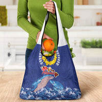 Hawaiian Sea Animals Grocery Bag Whales Shark and Turtle Guardians with Tribal Pattern LT03 - Polynesian Pride