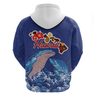 Hawaiian Sea Animals Hoodie Whales Shark and Turtle Guardians with Tribal Pattern LT03 - Polynesian Pride