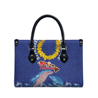 Hawaiian Sea Animals Leather Bag Whales Shark and Turtle Guardians with Tribal Pattern LT03 - Polynesian Pride