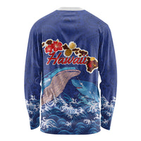 Hawaiian Sea Animals Long Sleeve Shirt Whales Shark and Turtle Guardians with Tribal Pattern LT03 - Polynesian Pride
