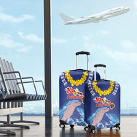 Hawaiian Sea Animals Luggage Cover Whales Shark and Turtle Guardians with Tribal Pattern LT03 - Polynesian Pride