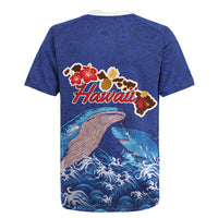 Hawaiian Sea Animals Rugby Jersey Whales Shark and Turtle Guardians with Tribal Pattern LT03 - Polynesian Pride