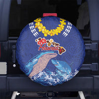 Hawaiian Sea Animals Spare Tire Cover Whales Shark and Turtle Guardians with Tribal Pattern LT03 No hole Blue - Polynesian Pride