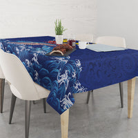 Hawaiian Sea Animals Tablecloth Whales Shark and Turtle Guardians with Tribal Pattern LT03 - Polynesian Pride