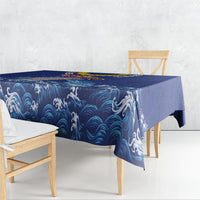Hawaiian Sea Animals Tablecloth Whales Shark and Turtle Guardians with Tribal Pattern LT03 - Polynesian Pride