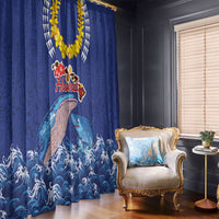 Hawaiian Sea Animals Window Curtain Whales Shark and Turtle Guardians with Tribal Pattern LT03 - Polynesian Pride