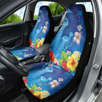 Fiji Jellyfish Car Seat Cover Tapa Patterns and Hibiscus Sea Vibe LT03 - Polynesian Pride