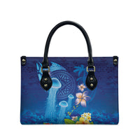 Fiji Jellyfish Leather Bag Tapa Patterns and Hibiscus Sea Vibe LT03 - Polynesian Pride