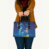 Fiji Jellyfish Leather Bag Tapa Patterns and Hibiscus Sea Vibe LT03 - Polynesian Pride