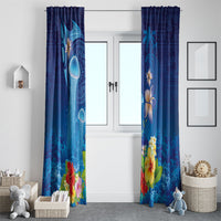 Fiji Jellyfish Window Curtain Tapa Patterns and Hibiscus Sea Vibe LT03 - Polynesian Pride