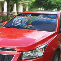New Zealand Merry Christmas Auto Sun Shade Maori Tribal Pattern with Xmas Tui Bird LT03 - Polynesian Pride