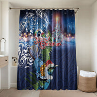 New Zealand Merry Christmas Bathroom Set Maori Tribal Pattern with Xmas Tui Bird LT03 Shower Curtain Only Multicolor - Polynesian Pride